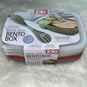 🆕 3 Meal Seal Bento Boxes with Lids and Sporks BPA Free